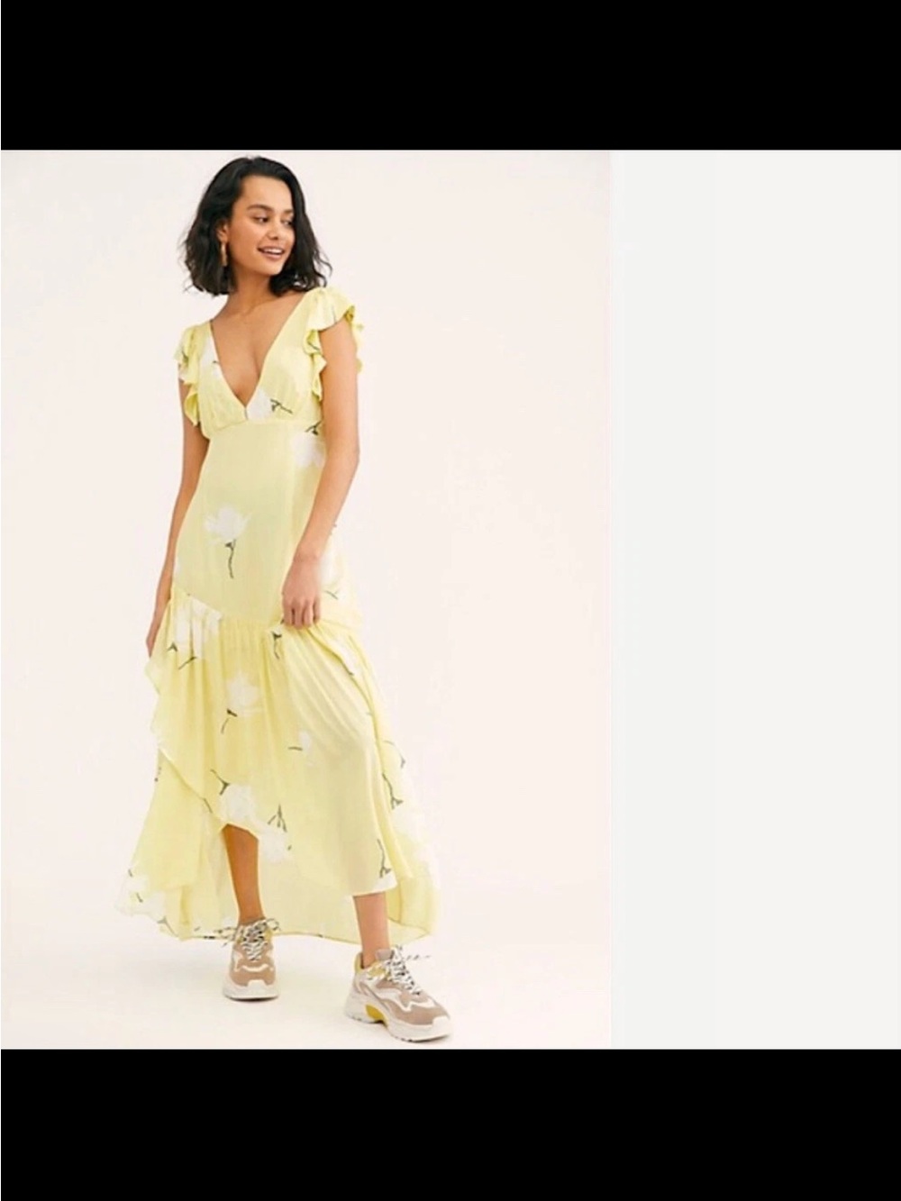 Free People She’s a Waterfall Yellow Floral Maxi dress — Size 4! - Picture 2 of 12